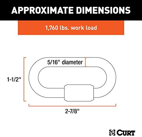 Curt Manufacturing 82903 5/16 Inch Quick Link (2 Pack) for Secure Chain and Cable Connections