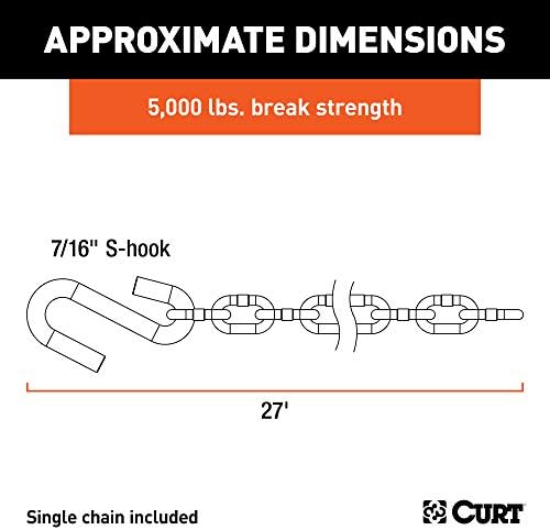 Curt Manufacturing 80040 1/4 Inch x 23 Inch Safety Chain Assembly Grade 30 Plus