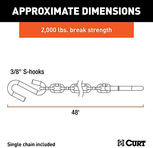 Curt Manufacturing 80010 3/16 Inch x 41 Inch Safety Chain Grade 30 Plus (2) J26 Bulk