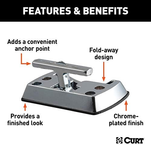 Curt Manufacturing 83060 Single Hideaway Foldaway Rope Hook in Chrome