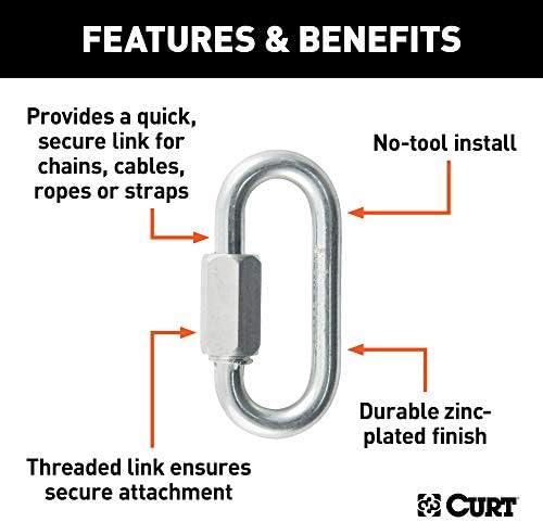 Curt Manufacturing 82610 1/4-Inch Threaded Quick Link with 880 lb Capacity