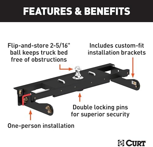 Curt Manufacturing 60680 EZr Gooseneck Kit with Installation for Silverado/Sierra 2500/3500