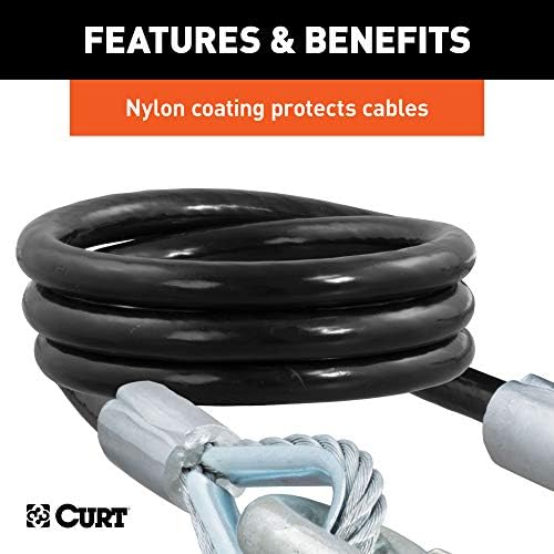 Curt Manufacturing Trailer Safety Cable 7500 lb Capacity - Part 80176