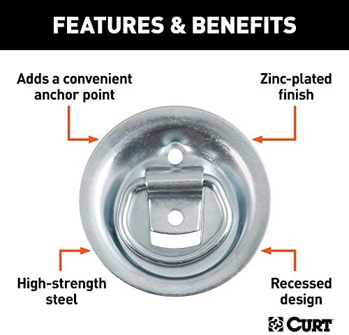 Curt Manufacturing 83710 1000 lb Capacity Zinc Plated 1/4 Inch Diameter D-Ring