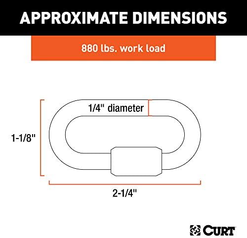 Curt Manufacturing 82610 1/4-Inch Threaded Quick Link with 880 lb Capacity