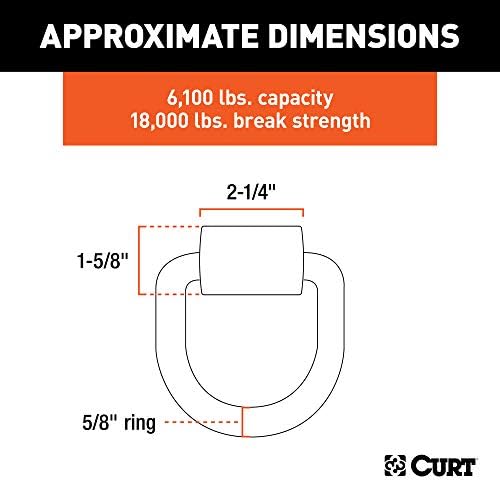 Curt Manufacturing 83750 6100 lb Capacity Raw Steel Lashing Ring
