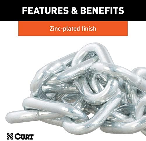 Curt Manufacturing 80040 1/4 Inch x 23 Inch Safety Chain Assembly Grade 30 Plus