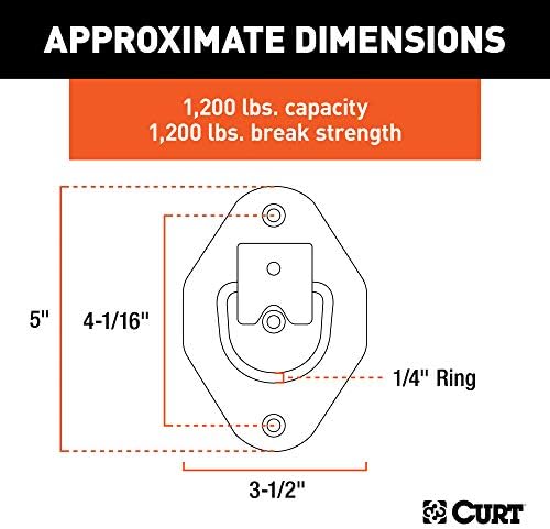 Curt Manufacturing 83601 1200 lb Capacity Zinc Plated Trailer Hitch Ball for 3/8 Inch Plywood Pan Recessed Applications