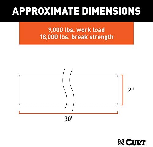 Curt Manufacturing 83066 30 ft Vehicle Recovery Strap - 20,000 lb Capacity