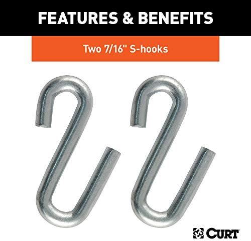 Curt Manufacturing 80030 1/4 Inch x 40 Inch Safety Chain Assembly Grade 30 Plus (2 Pack)