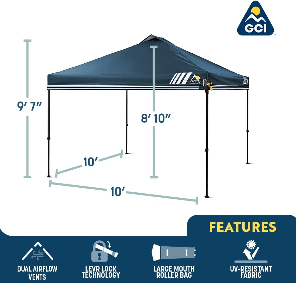 GCI Outdoor 88015 Lever Up Canopy in Navy - Portable Shade Solution - Autosphere