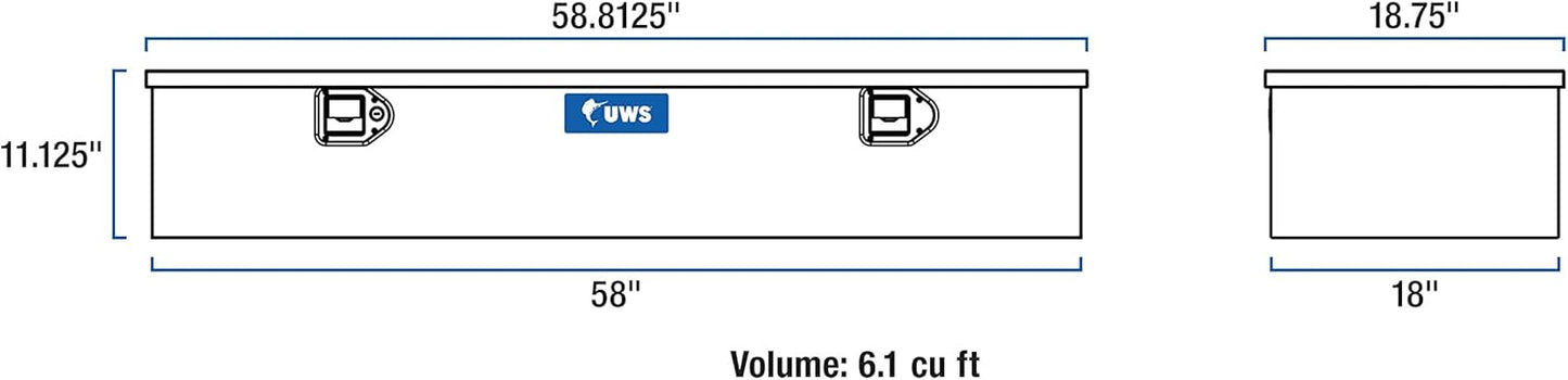 UWS United Welding Services 58 x 18 x 10 Fifth Wheel Tail Box (Part Number: FWB-58)