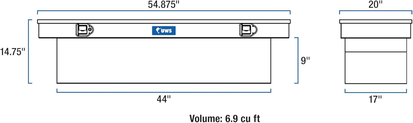UWS United Welding Services TBS-54-BLK 54-Inch Aluminum Single Lid Crossover Toolbox in Black