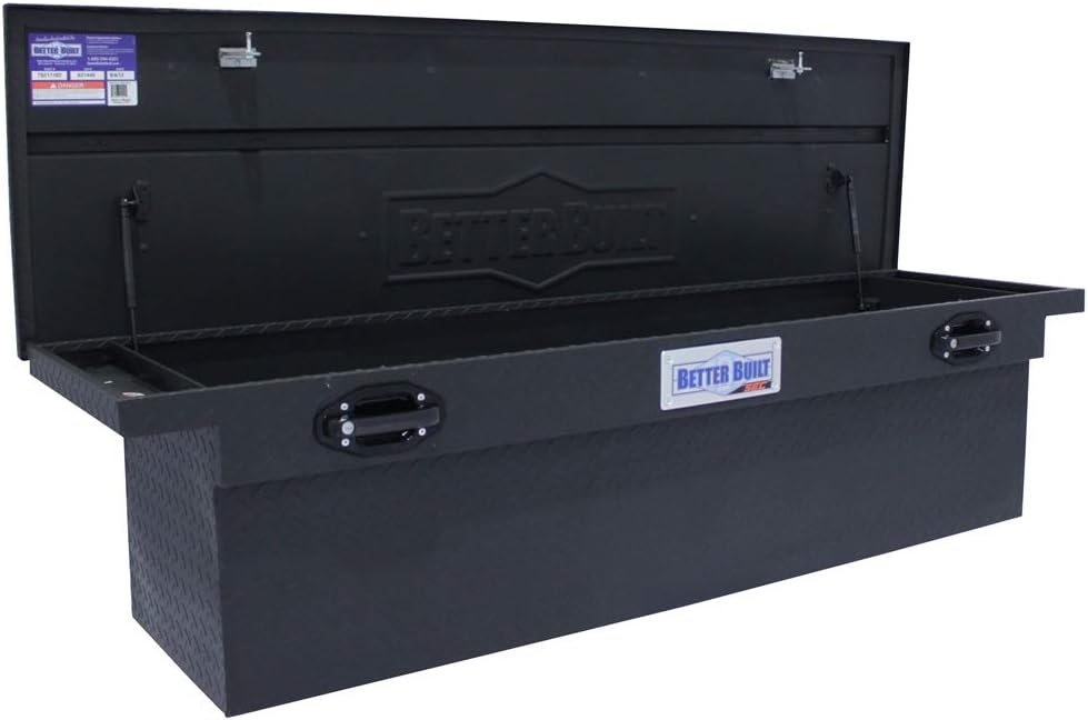 Better Built 79211102 70-Inch Single Lid Low Profile Deep Matte Black Storage Sec