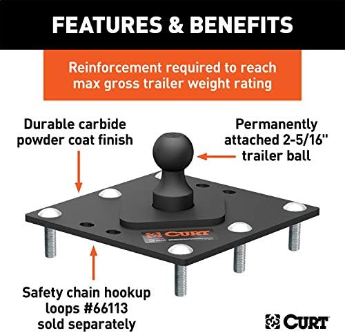 Curt Manufacturing Hitch Plate with Ball - Part Number 61100