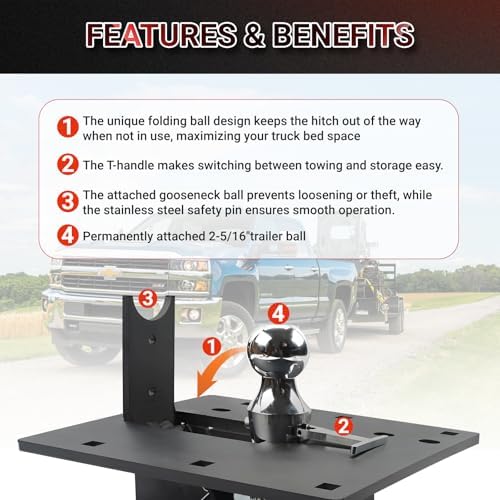 Curt Manufacturing Folding Ball Gooseneck Hitch Assembly (Part #61052)