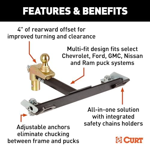Curt Manufacturing Multifit OEM Puck System Gooseneck Ball with 4-Inch Offset - Part Number 60663