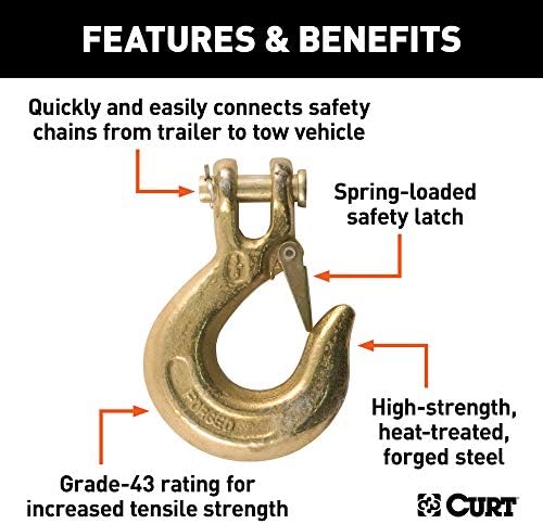Curt Manufacturing 81560 3/8 Inch Safety Hook with Latch * 18,000 lb Capacity