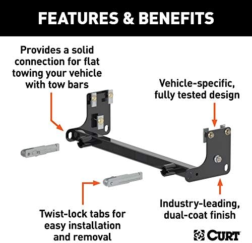 Curt Manufacturing 70102 Custom Tow Bar Base Plate for 2007-2018 Jeep Wrangler JK Models (Excluding Rubicon and Hard Rock)