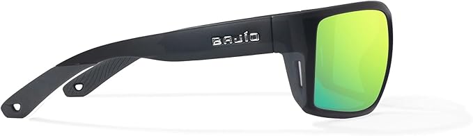 Bajio Sunglasses Bales Beach Green Mirror Glass Black Matte