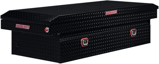 Weather Guard 117 - 5 - 03 Saddle Truck Tool Box – Extra Wide Aluminum, Gloss Black - Autosphere