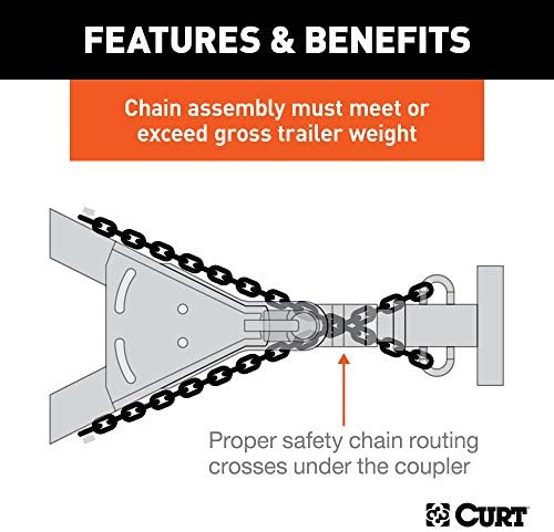 Curt Manufacturing 80020 3/16 Inch x 24 Inch Safety Chain Assembly Grade 30 Plus