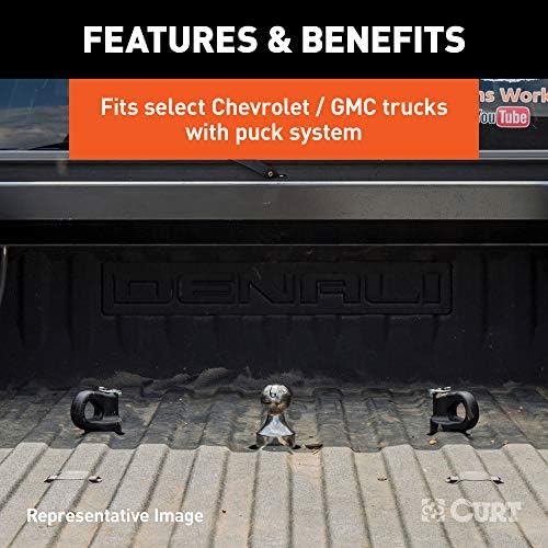 Curt Manufacturing 60634 3-Inch 38,000 lb OEM Style Gooseneck Hitch Ball for Trucks Without OEM Puck System