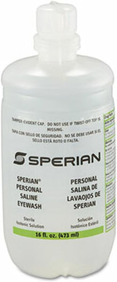 Honeywell Personal 16 oz. (473 ml) Trilingual Sterile Saline Eye Wash Bottle with Extended Flow Nozzle - 32-000454-0000-H5 (2 Bottles)