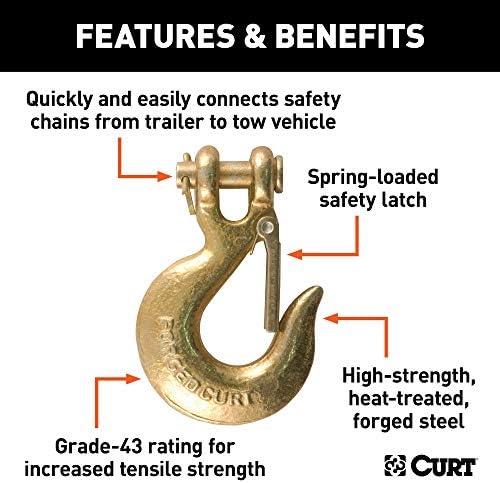 Curt Manufacturing 81550 5/16 Inch Grade 43 Clevis Safety Latch Hook * 14,000 lb Capacity
