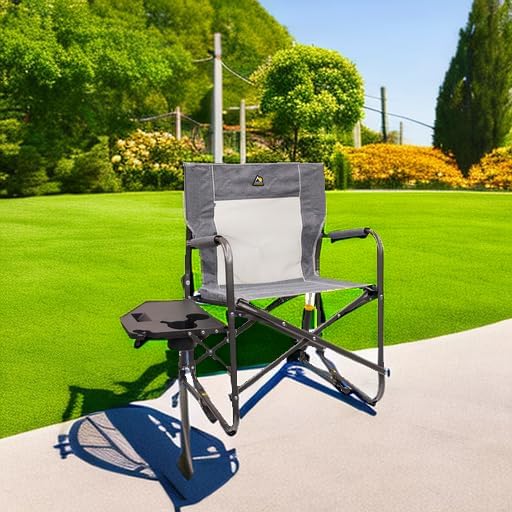 GCI Outdoor Freestyle Rocker with Side Table 371147 - Heathered Pewter - Autosphere