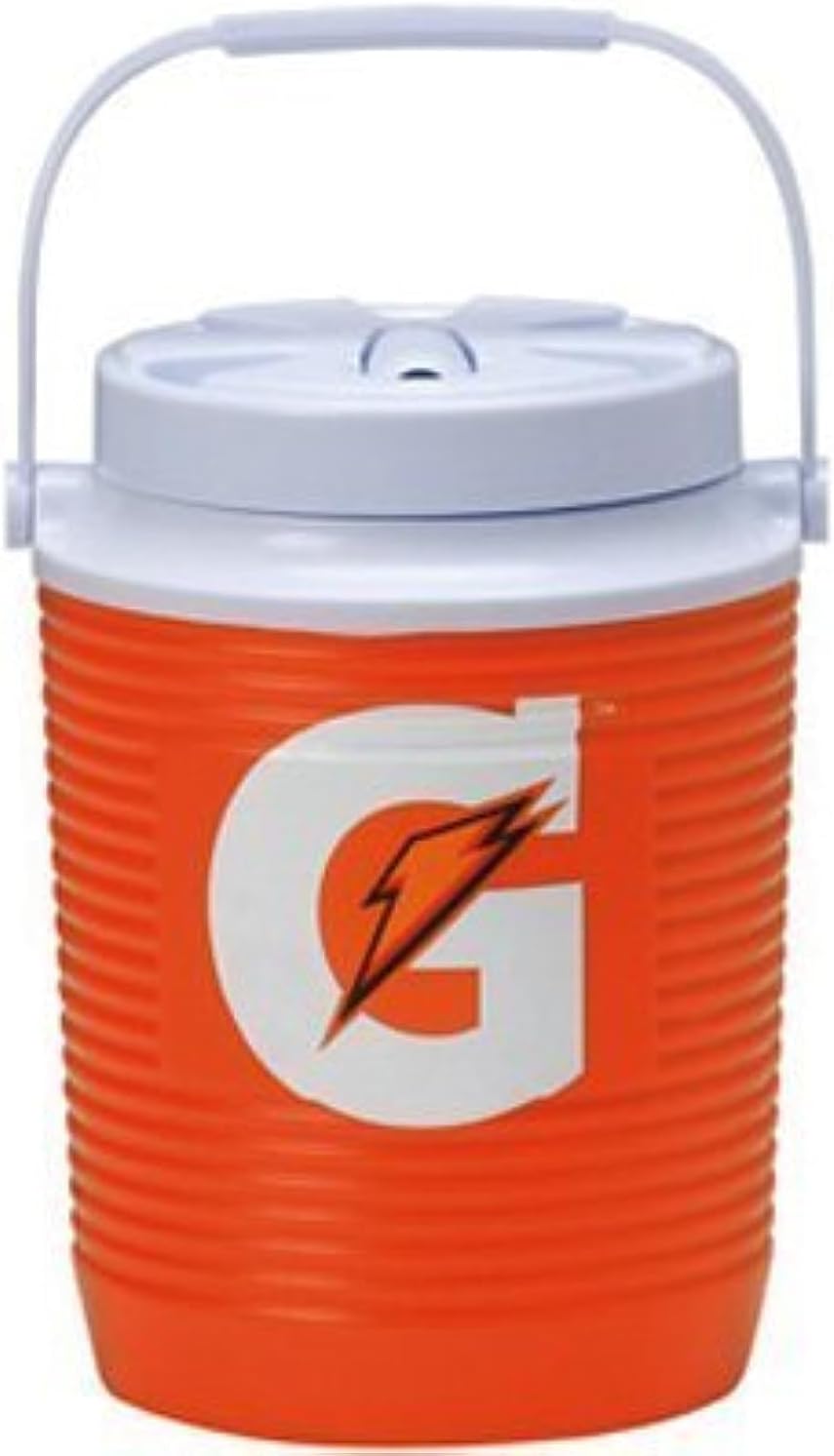 Gatorade 1 Gallon Cooler – Orange & White Portable Beverage Jug with Swing - Up Handle - Autosphere