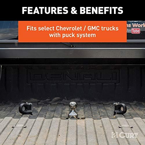 Curt Manufacturing OEM Puck 2-5/16 Inch Gooseneck Kit for Ford F-250/F-350, GM 2500/3500, Titan with 13 C and 16 C Bed Applications
