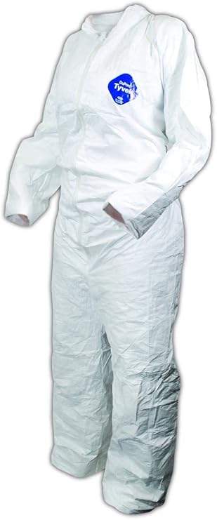 DuPont Tyvek® 400 Coveralls – XL, White, Serged Seams, Front Zip, Open Wrists & Ankles (Pack of 25)