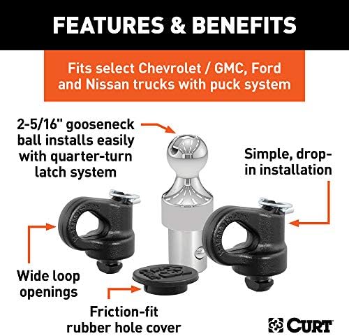 Curt Manufacturing 600 Series Gooseneck Install Kit 9907 for Chevy/GMC Trucks