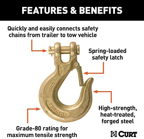 Curt Manufacturing 81980 1/2 Inch Clevis with Latch Grade 80