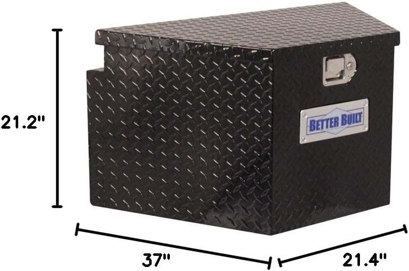 Better Built 66212322 Utility Trailer Tongue Tool Box - Black Short V-Shaped Design