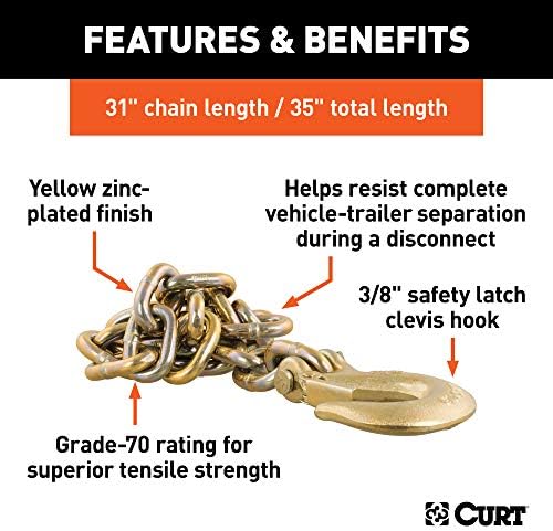 Curt Manufacturing 3/8 Inch x 31 Inch Grade 70 Plus Latch Chain - Part Number 80316