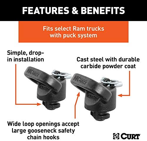 Curt Manufacturing 60698 Ram 2500/3500 5th Wheel Prep Kit with Safety Chain Anchors