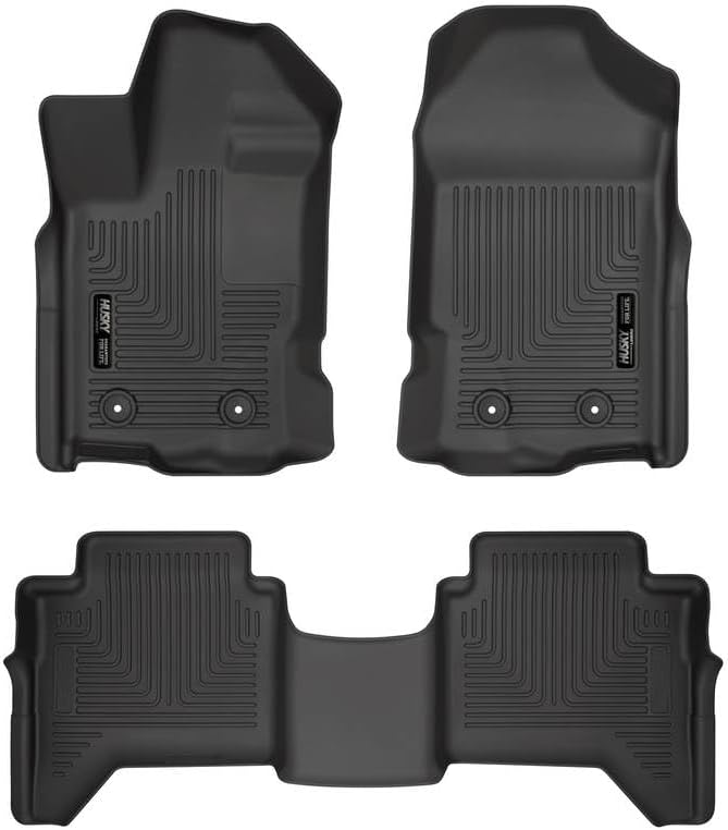 Husky Liner 94101 Front & Second Seat Floor Liners for 1923 Ford Ranger Super Crew, Black
