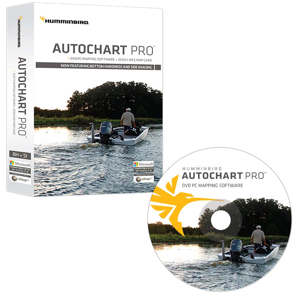 Humminbird AutoChart PRO DVD PC Mapping Software 600032-1 with Zero Lines Map Card