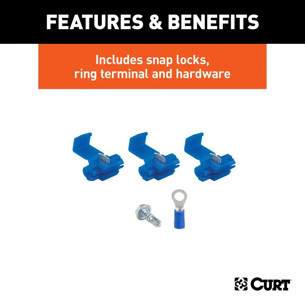 Curt Manufacturing 58349 4-Way Flat Trailer Connector Plug with 48-Inch Wire and Hardware