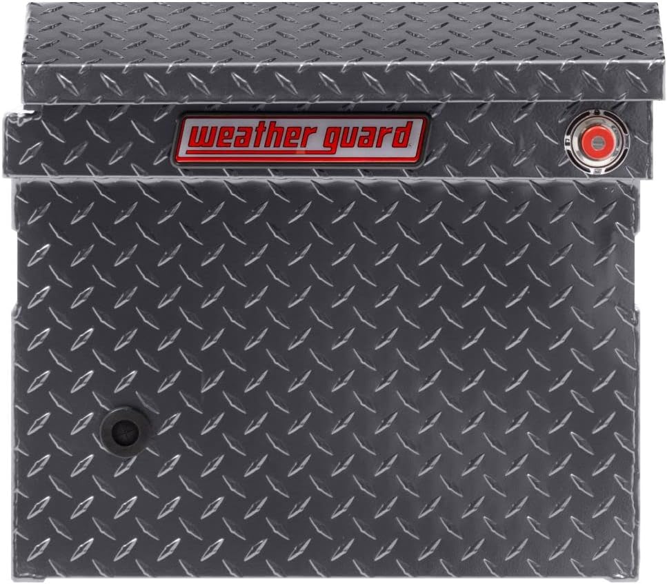 Weather Guard 121 - 6 - 03 Saddle Truck Tool Box - 72" Aluminum, Low Profile, Gloss Black - Autosphere