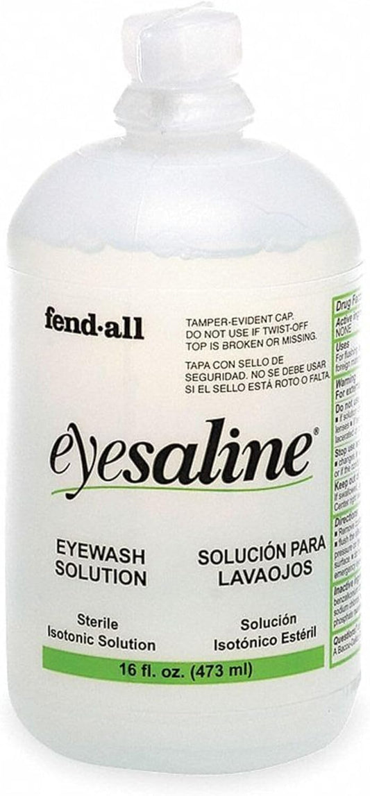 Honeywell Eyesaline Personal Eye Wash Solution – 32 oz Bottle with Extended-Flow Nozzle (Set of 12)