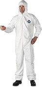 DuPont Tyvek® 400 Coveralls TY127S-L – Large, White, Hooded, Elastic Wrists, Ankles & Waist, Front Zipper, Pack of 25