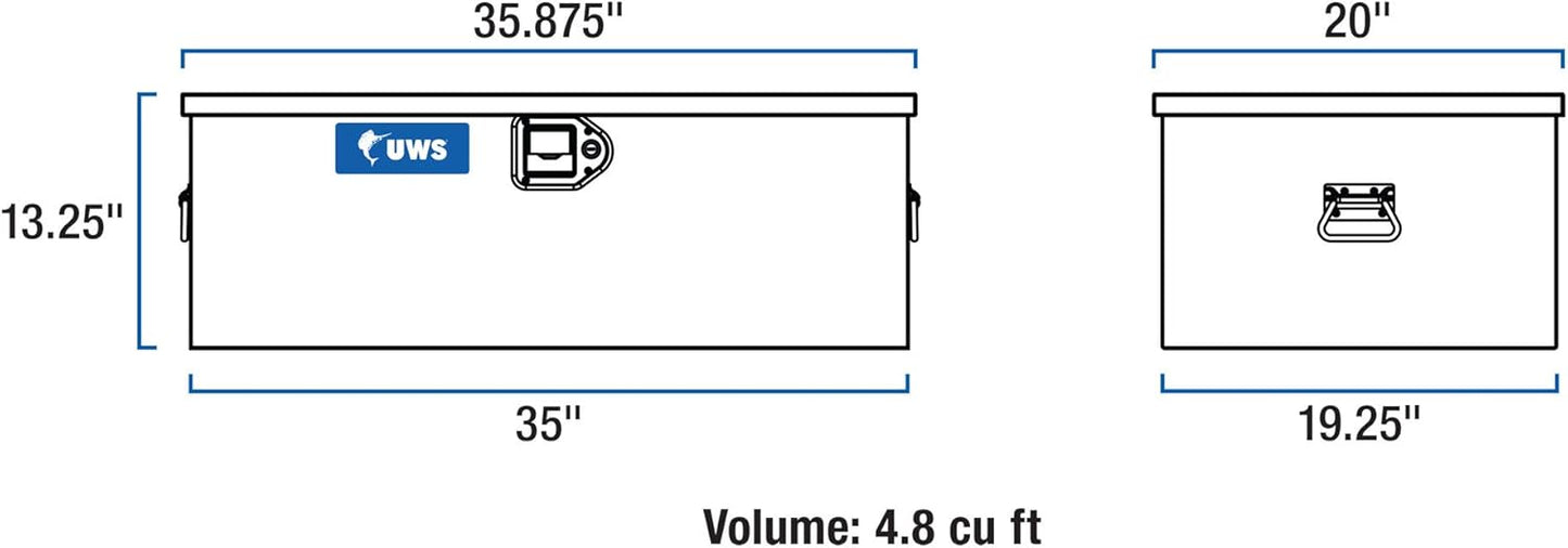 UWS EC20061 36" Aluminum Foot Locker Tool Chest with RigidCore Lid – Heavy-Duty, Lockable, Portable Storage
