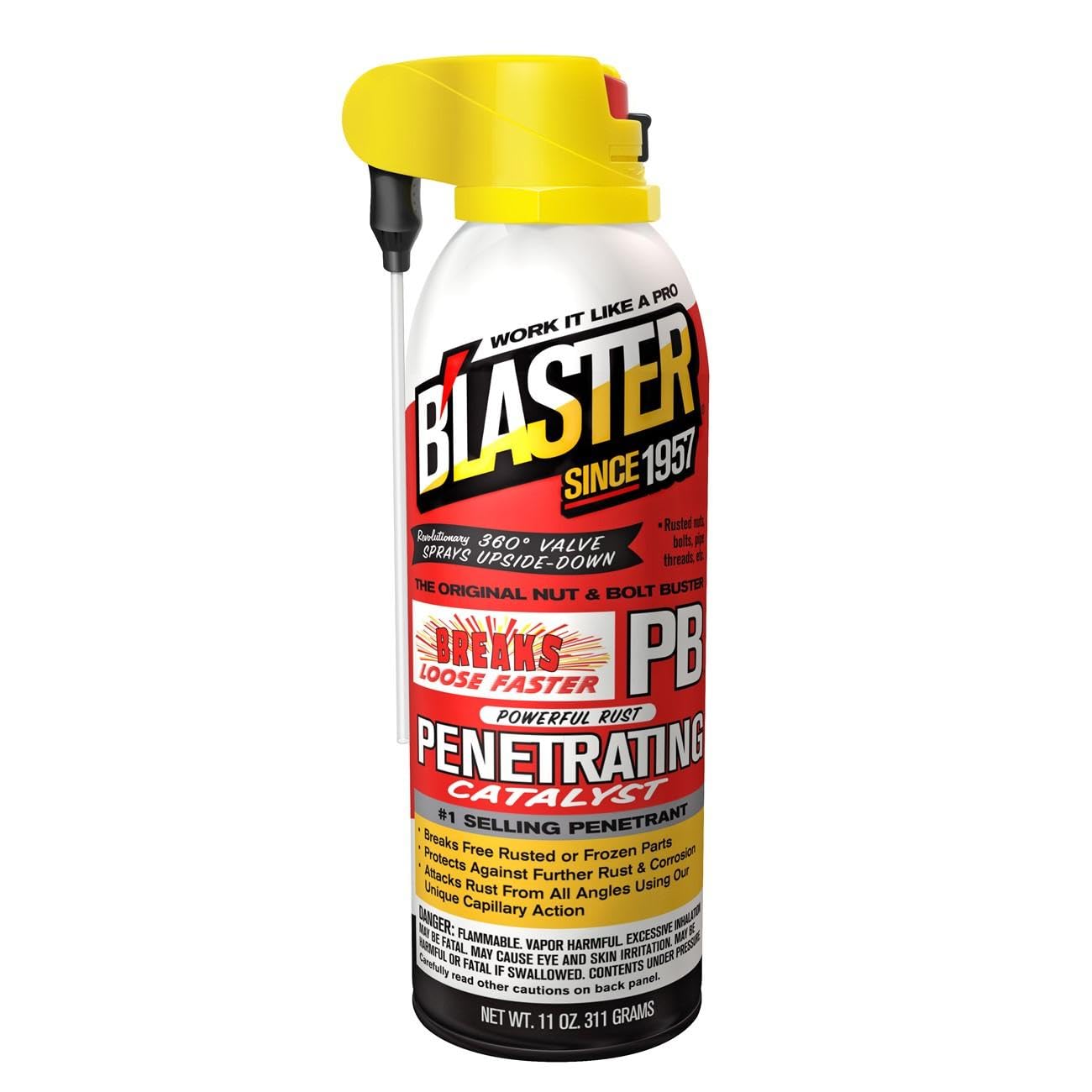 B’laster 16-PB-DS ProStraw Rust Penetrant & Lubricant – 11 oz Can (Pack of 12) | Industrial-Grade Precision Spray for Automotive, Marine, Plumbing