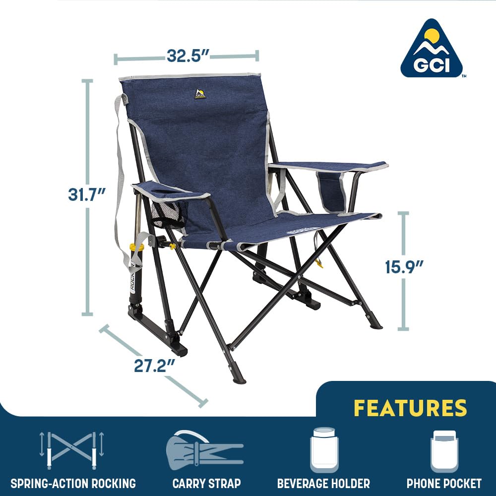GCI Outdoor Kickback Rocker 410145 - Heathered Indigo - Autosphere