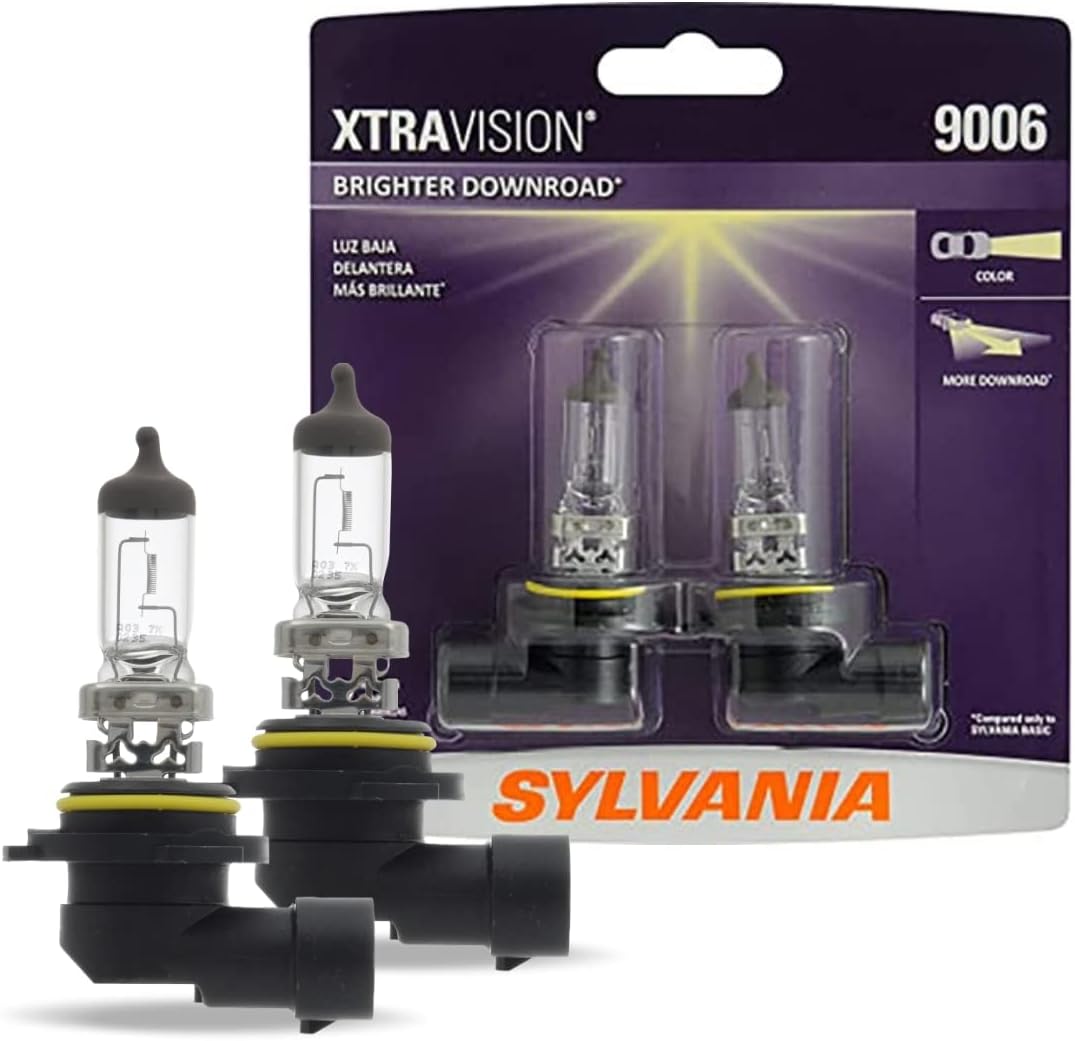 SYLVANIA - 9006 XtraVision Halogen Headlight Bulb - High-Performance Car Headlight - Replacement Halogen Light - For Automotive - 2 Bulbs