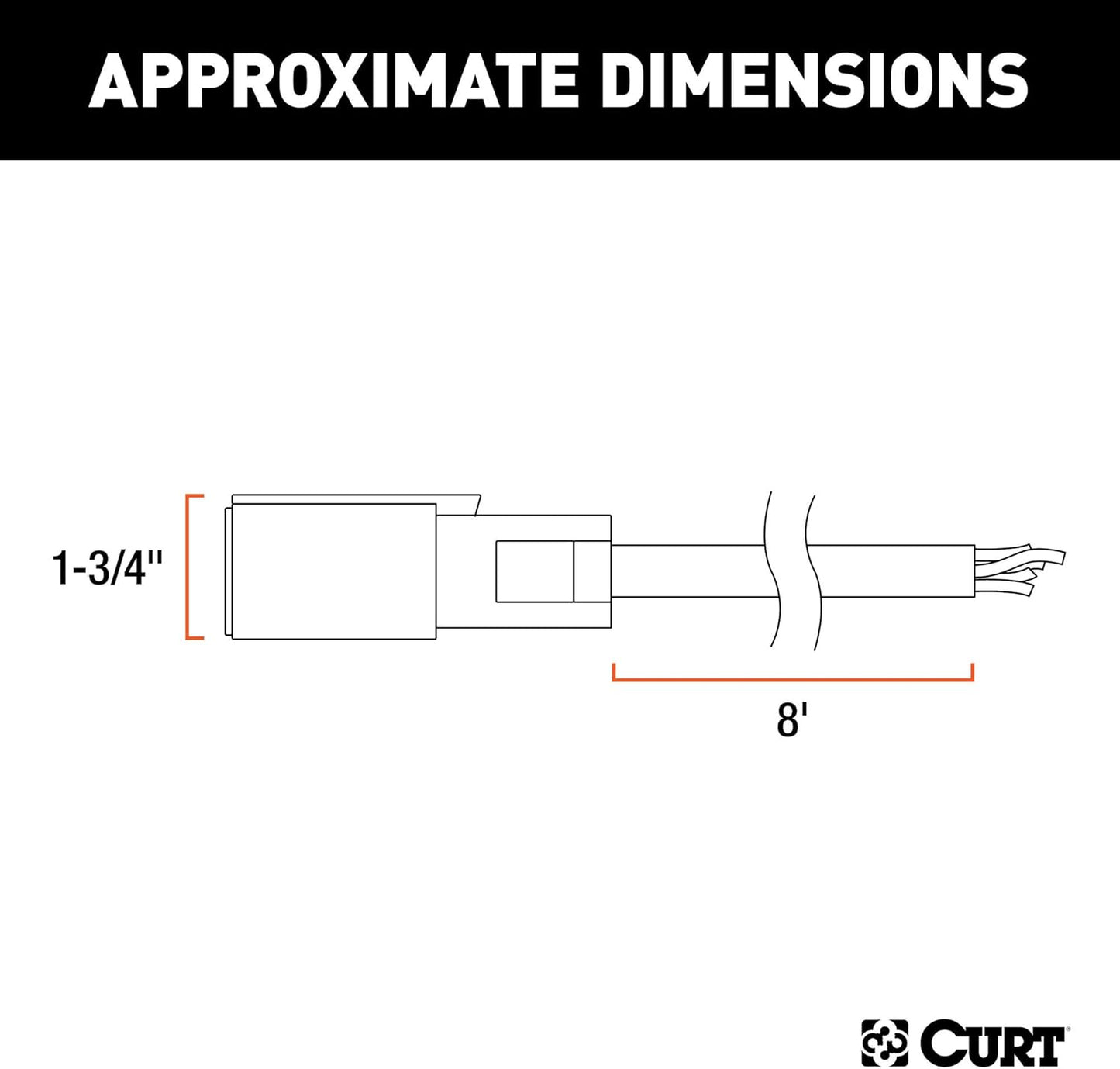 Curt Manufacturing 56622 8 ft 7-Way RV Blade Replacement Harness
