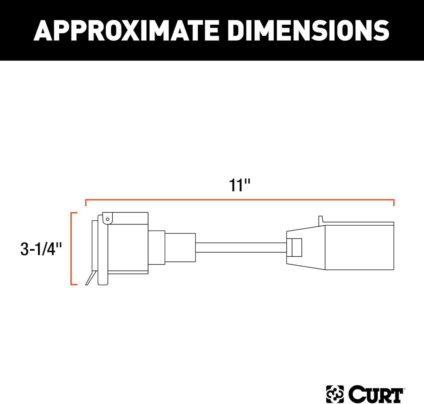 Curt Manufacturing 57003 7-Way LED Trailer Light Adapter